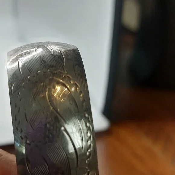 Ladye Fayre Vintage Signed Sterling Cuff Bracelet - Picture 6 of 6